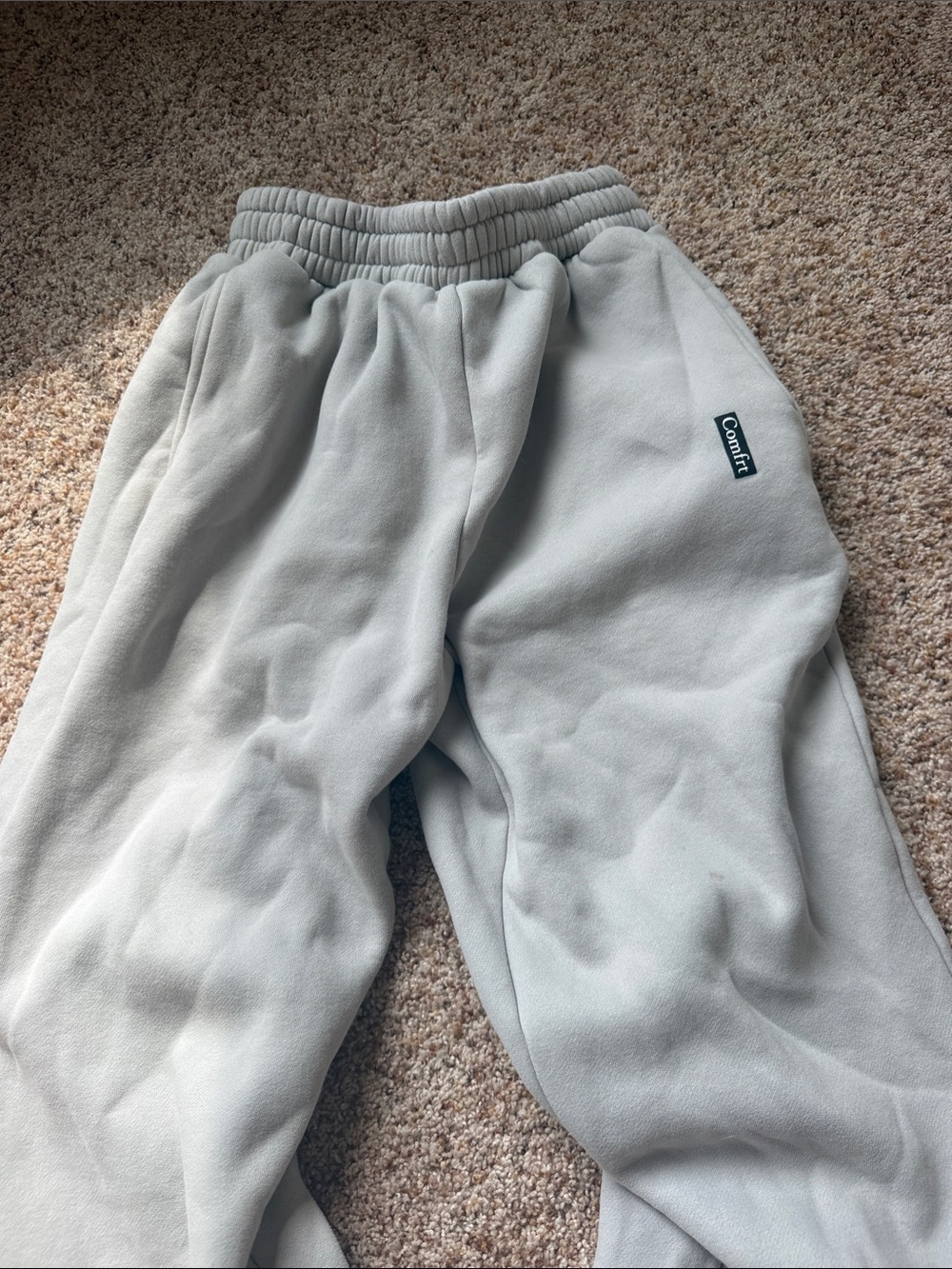 Comfrt Light Gray Fleece Jogger Bottoms